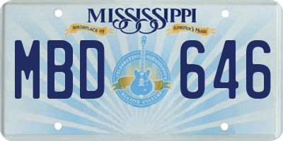 MS license plate MBD646