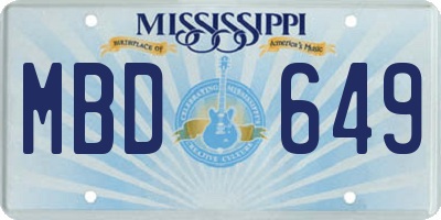 MS license plate MBD649