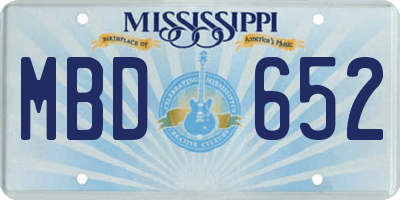 MS license plate MBD652