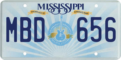 MS license plate MBD656