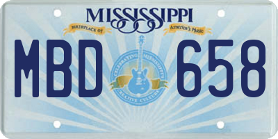 MS license plate MBD658