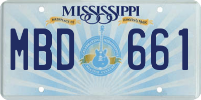 MS license plate MBD661