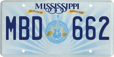 MS license plate MBD662