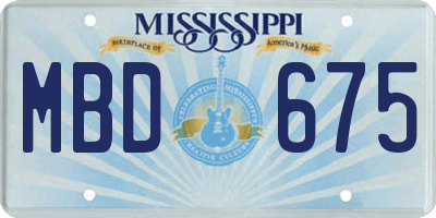 MS license plate MBD675