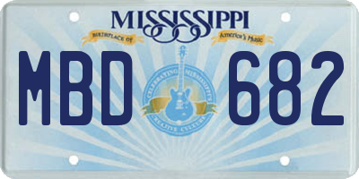 MS license plate MBD682