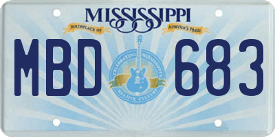MS license plate MBD683