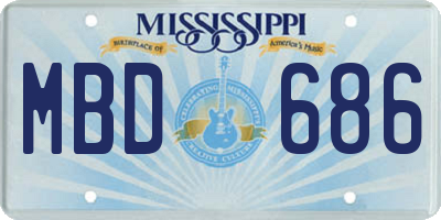MS license plate MBD686