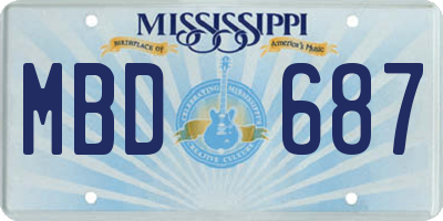 MS license plate MBD687