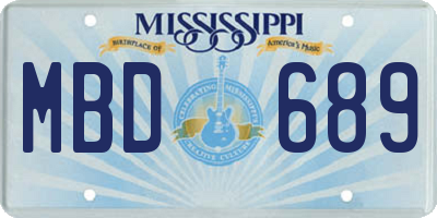 MS license plate MBD689
