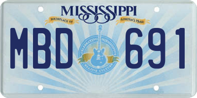 MS license plate MBD691