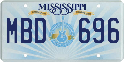 MS license plate MBD696