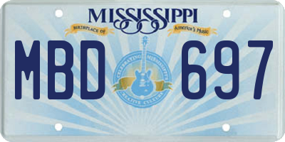 MS license plate MBD697