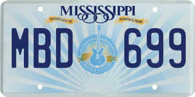 MS license plate MBD699