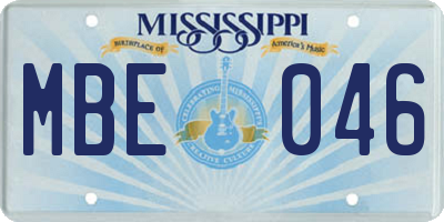 MS license plate MBE046