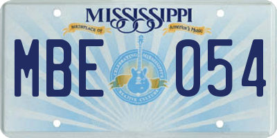 MS license plate MBE054