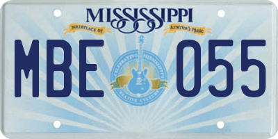 MS license plate MBE055