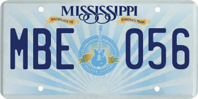MS license plate MBE056
