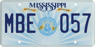 MS license plate MBE057