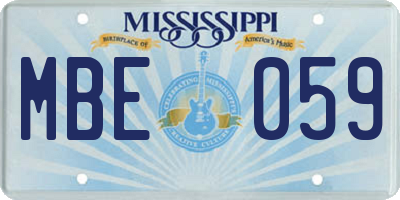 MS license plate MBE059