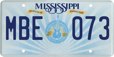 MS license plate MBE073