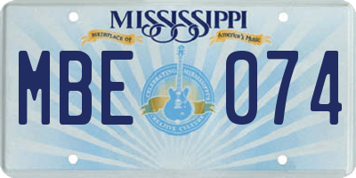MS license plate MBE074