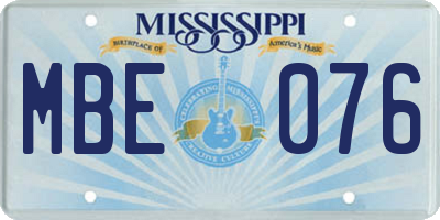 MS license plate MBE076