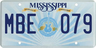 MS license plate MBE079