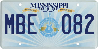MS license plate MBE082