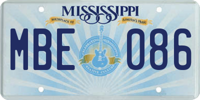 MS license plate MBE086