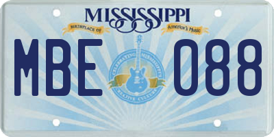 MS license plate MBE088