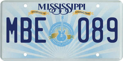 MS license plate MBE089