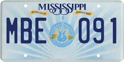 MS license plate MBE091