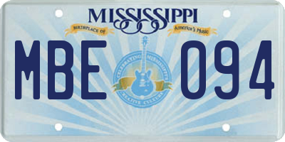 MS license plate MBE094