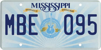 MS license plate MBE095