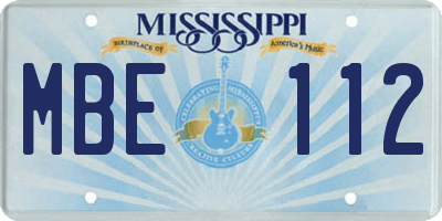 MS license plate MBE112