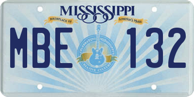 MS license plate MBE132