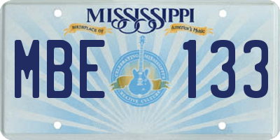 MS license plate MBE133