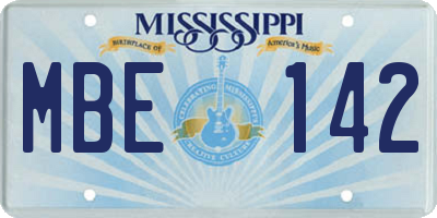 MS license plate MBE142