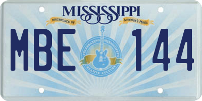 MS license plate MBE144