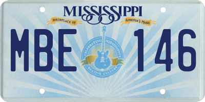 MS license plate MBE146
