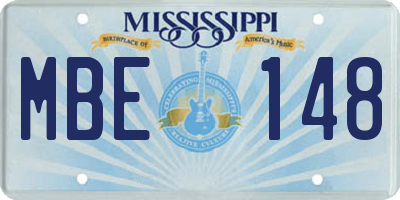 MS license plate MBE148