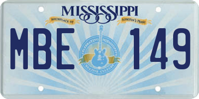 MS license plate MBE149