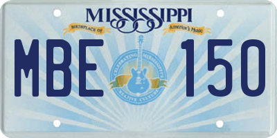 MS license plate MBE150