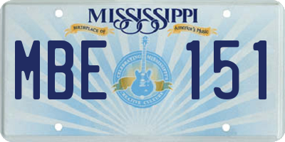 MS license plate MBE151