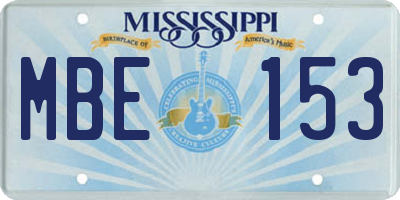 MS license plate MBE153