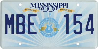MS license plate MBE154