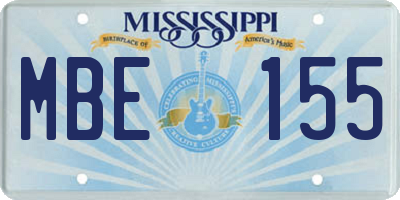 MS license plate MBE155