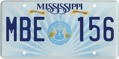 MS license plate MBE156
