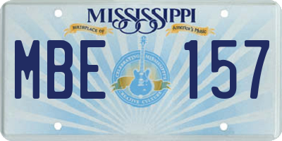 MS license plate MBE157