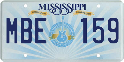MS license plate MBE159
